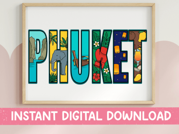 Phuket Illustrated Letter Art SVG Review