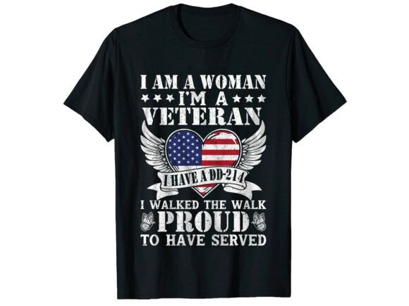 Woman Proud Veteran T-Shirt Graphics Review